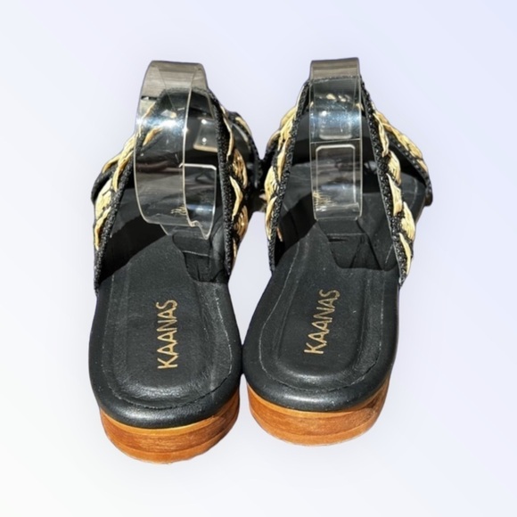 🌻Kaanas Black & Tan Woven Sandals Size 8 - Picture 7 of 10